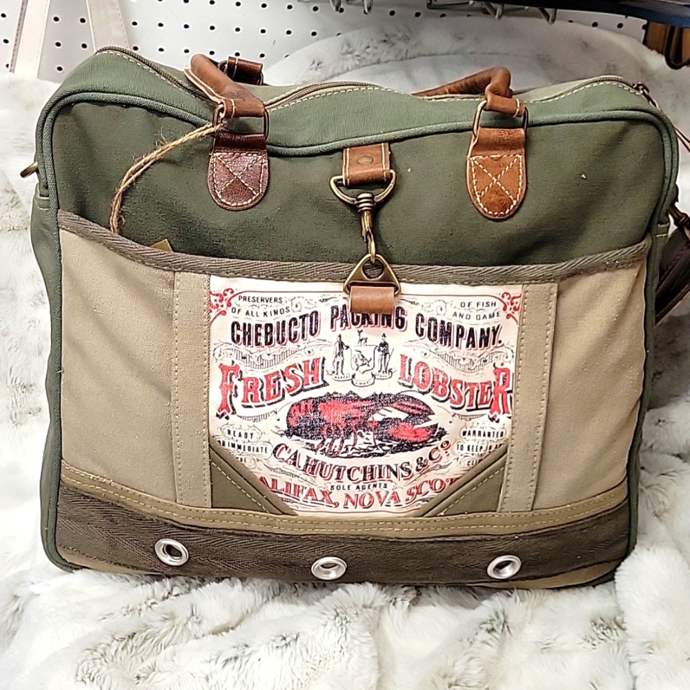 Lobster large tote bag. Vintage bag.